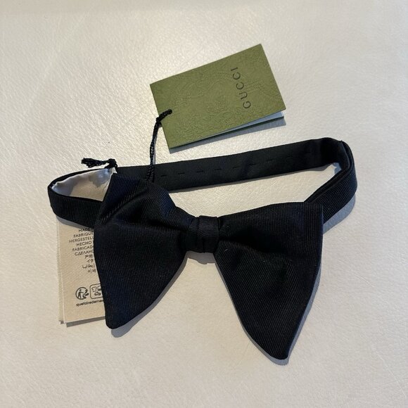 NWT GUCCI BLACK BOW TIE 100% Authentic Men’s - Picture 4 of 7